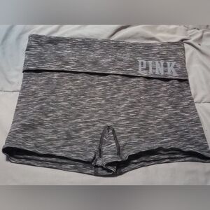 Gray PINK Logo Shorts, Size M